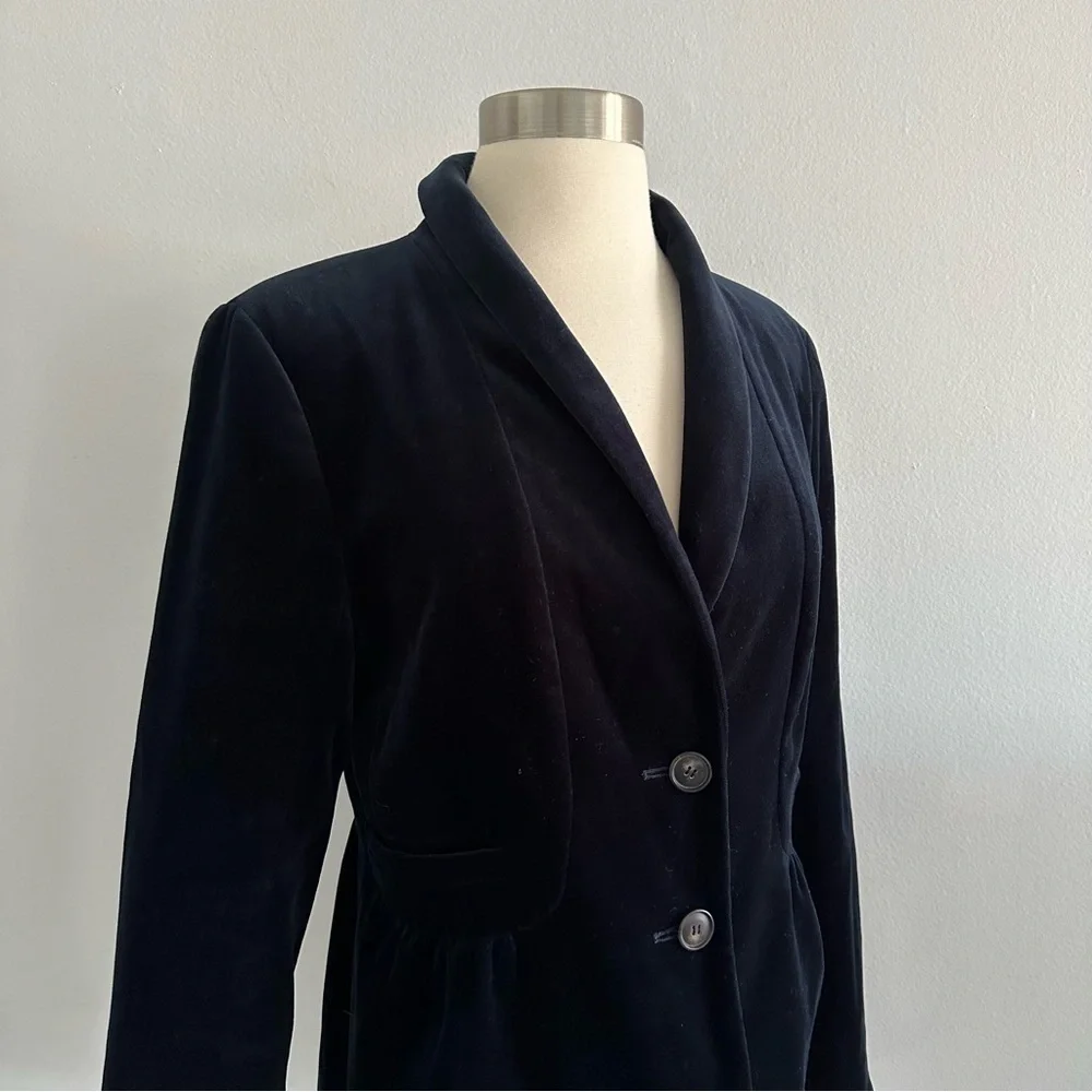 J. Crew Deep Blue Velvet Blazer Jacket Sz 8